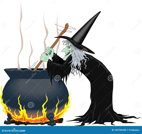 Witvhes around a cauldron